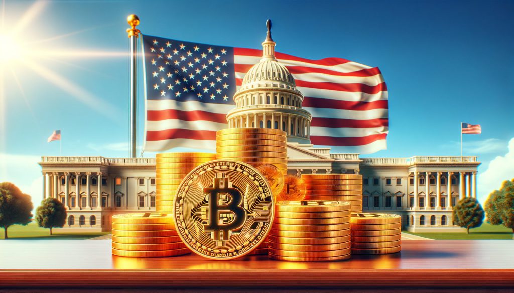 Bitcoin reserve american flag white house