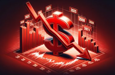 US Dollar value chart showing decline in 2025, with downward trend and comparative currency indicators