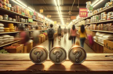 crypto coins at the market