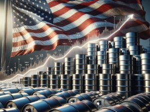 Oil Price Surge with barells and american flag