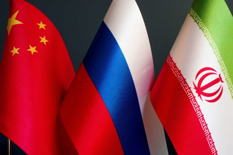 China Russia Iran flags