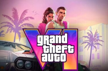 GTA 6 artwork showing main characters and Vice City setting