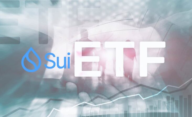 Conceptual illustration of Sui ETF with price chart overlay