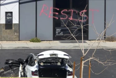 Tesla headquarters vandalised