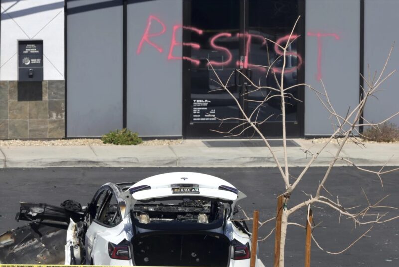 Tesla headquarters vandalised