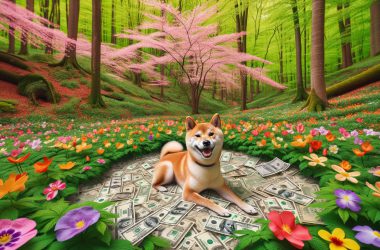 SHIBA INU IN A FOREST