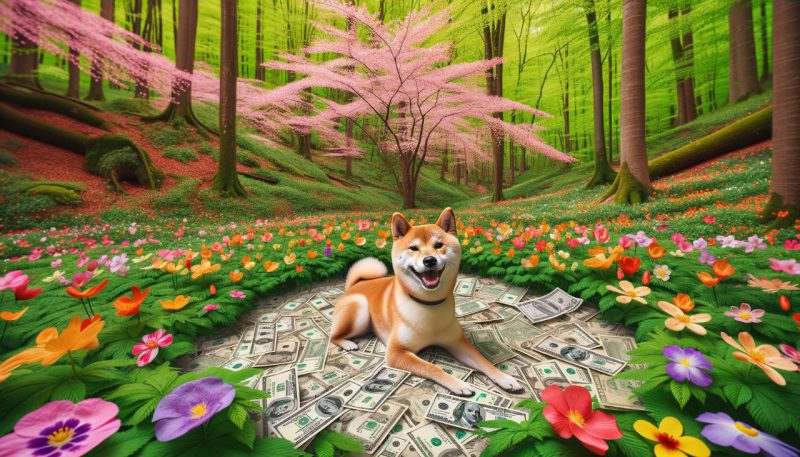 SHIBA INU IN A FOREST