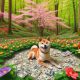 SHIBA INU IN A FOREST