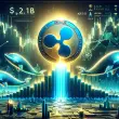 XRP logo surrounded by rising price charts with whales and $2.17B capital flow visualization