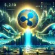 XRP logo surrounded by rising price charts with whales and $2.17B capital flow visualization