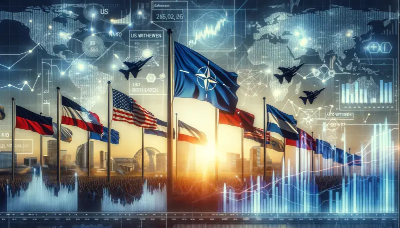 Defense stocks soaring upward with NATO flags and US