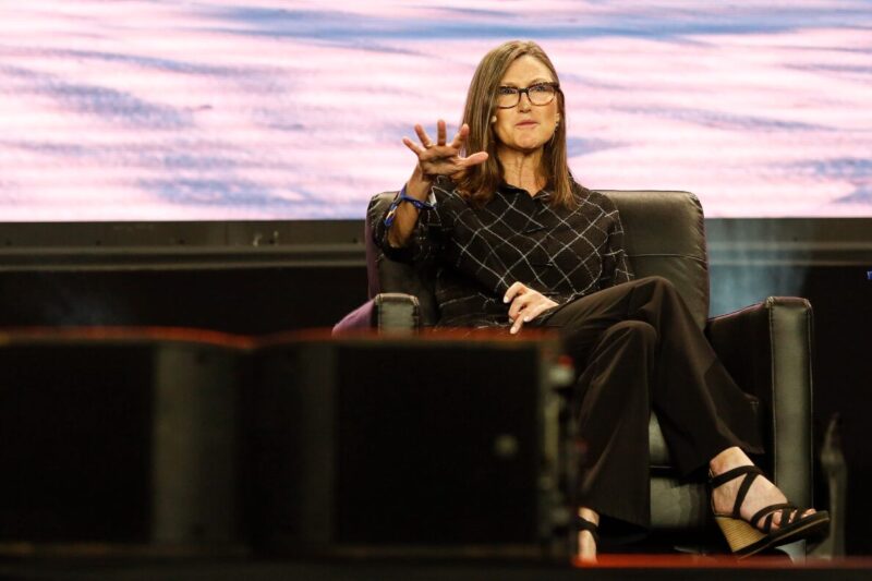 Cathie Wood speaking at investment conference