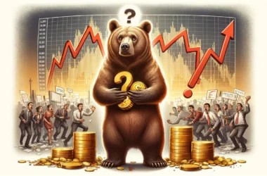 Bear holding coins