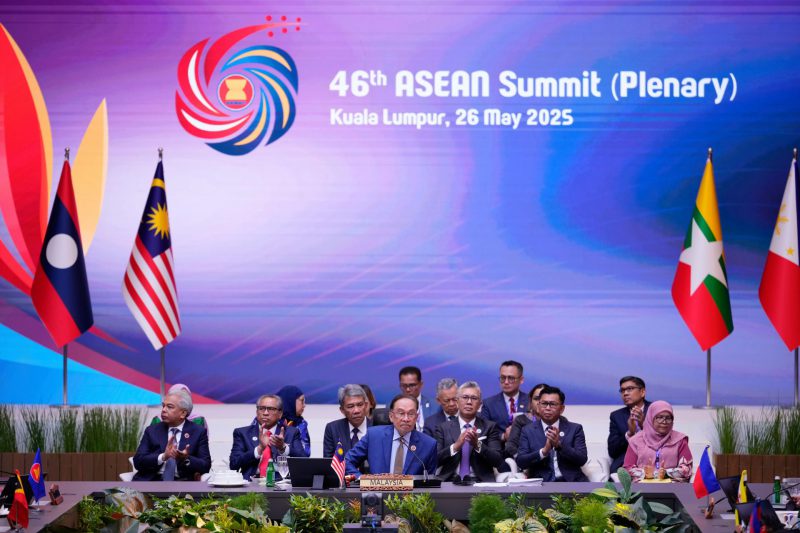 ASEAN leaders standing together at 46th Summit in Kuala Lumpur