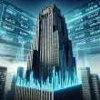 JPMorgan headquarters with stock ticker