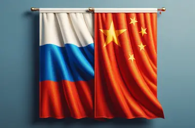 Russia and China Flag