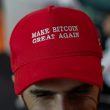 An attendee at a Bitcoin conference in Abu Dhabi