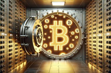bank vault with Bitcoin symbols inside