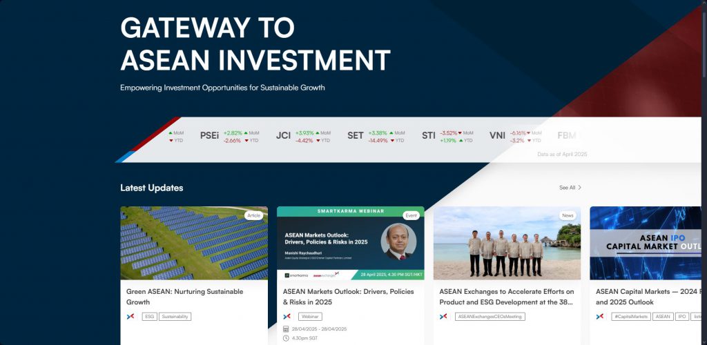 ASEAN exchanges data and website