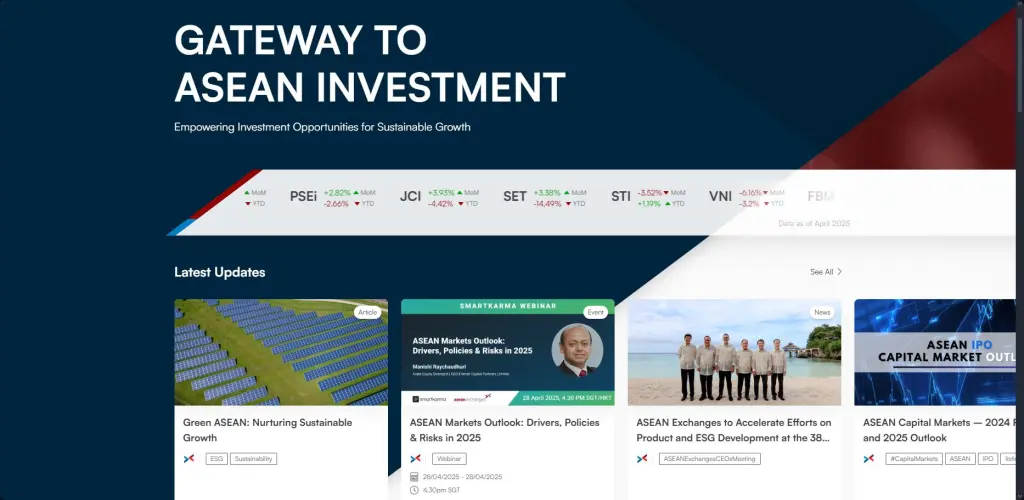 ASEAN exchanges data and website