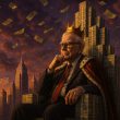 Warren Buffet Sitting On A Pile of Cash