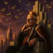 Warren Buffet Sitting On A Pile of Cash
