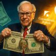 Warren Buffett tearing US dollar bill in half