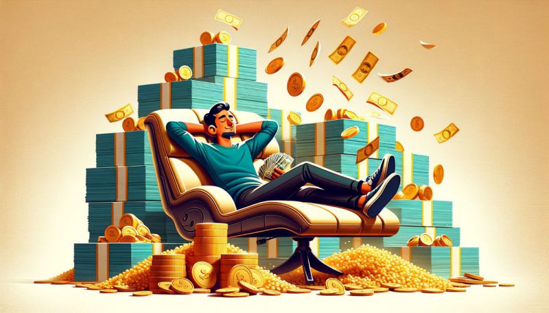 A man enjoying his wealth