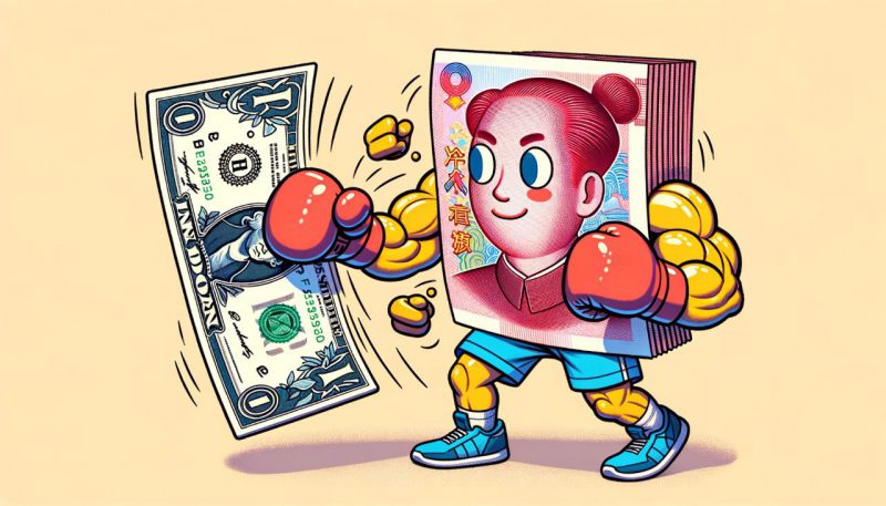 USD being punched by yuan