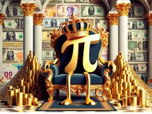 PI COIN WEARING A CROWN