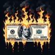 A BURNING USD BILL