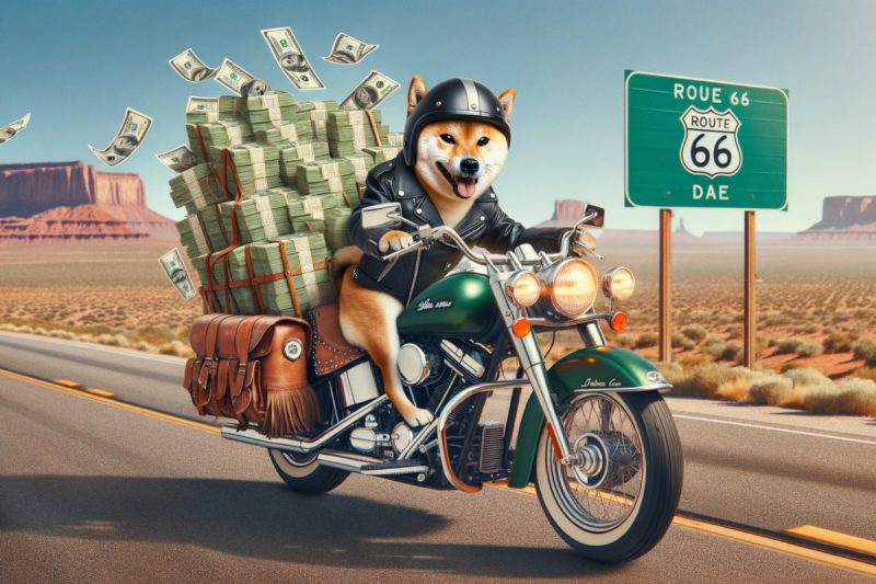 Shiba Inu on Harley route 66