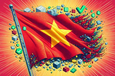 Vietnam crypto legalized flag in the wind