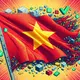 Vietnam crypto legalized flag in the wind