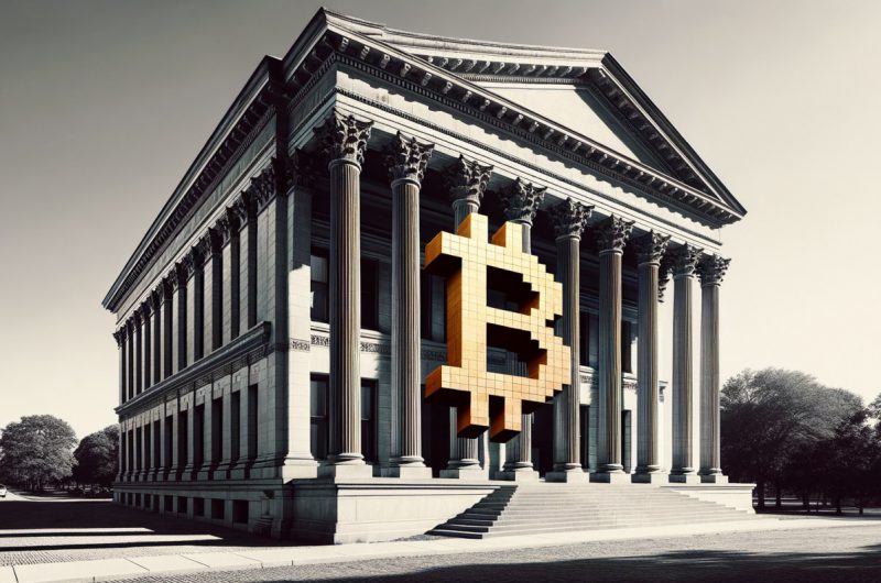 Texas Capitol building with Bitcoin overlay