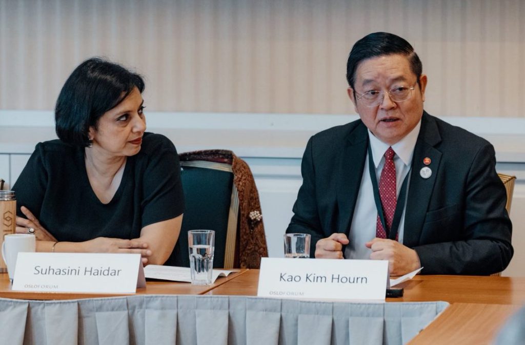 ASEAN Secretary-General Kao Kim Hourn at Oslo Forum meeting