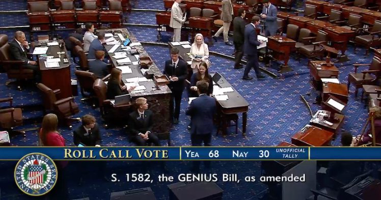 Senate floor during GENIUS Act voting