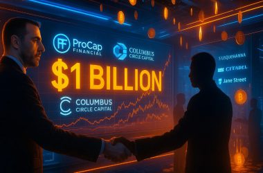 Anthony Pompliano and ProCap Financial logo merging with Columbus Circle Capital
