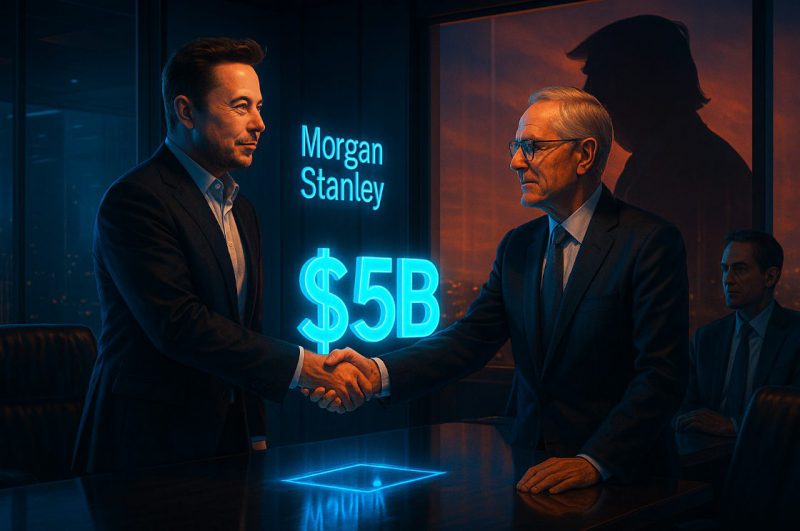 Musk shaking hands Morgan Stanley