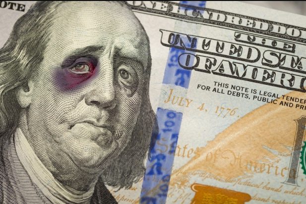 US dollar eye swollen