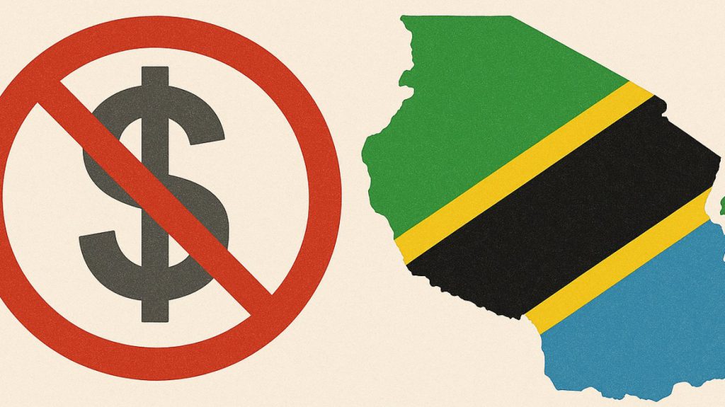 Tanzania with de-dollarizsation symbol