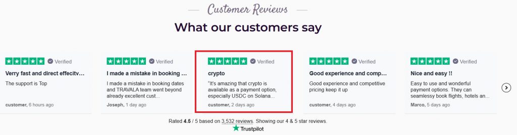 Travala crypto curtomer review