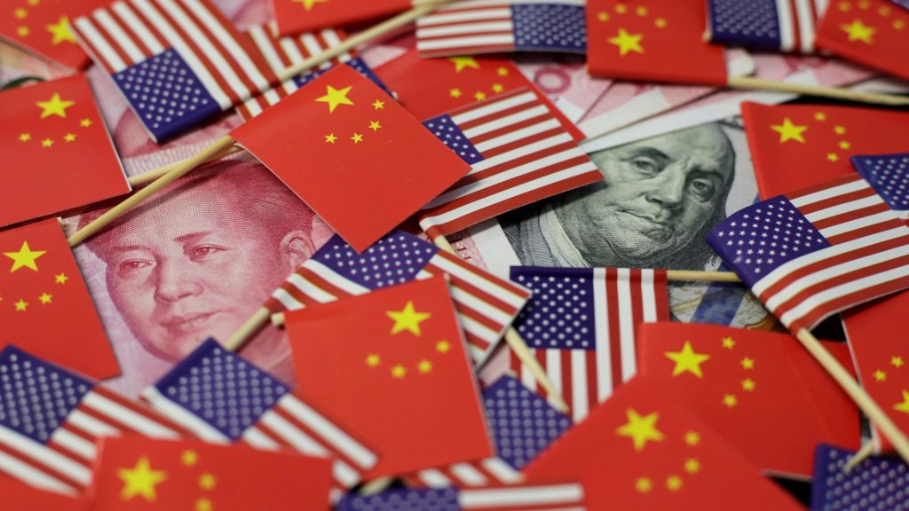 Us Dollar Chinese Yuan Flags