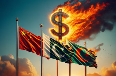 China-Pakistan-Bangladesh flags de-dollarization