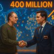 Epic Games CEO Tim Sweeney and Amazon executive shaking hands