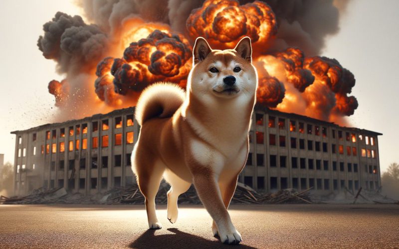 Shiba Inu explosion behind