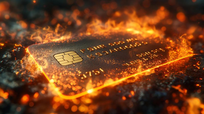 a burning credit card