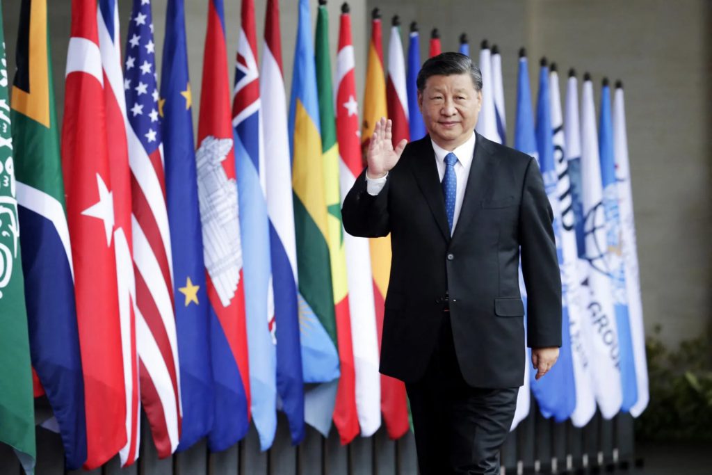 china president xi jinping flags summit