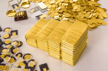 gold coins and bars
