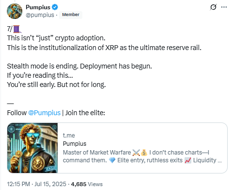 Pumpius about XRP